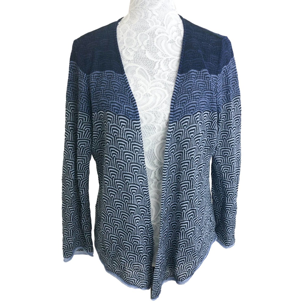 NIC+ZOE Blue Linen Blend Shrug Sweater